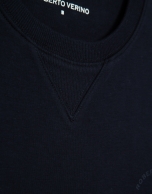 Navy sweatshirt with matching logo on chest