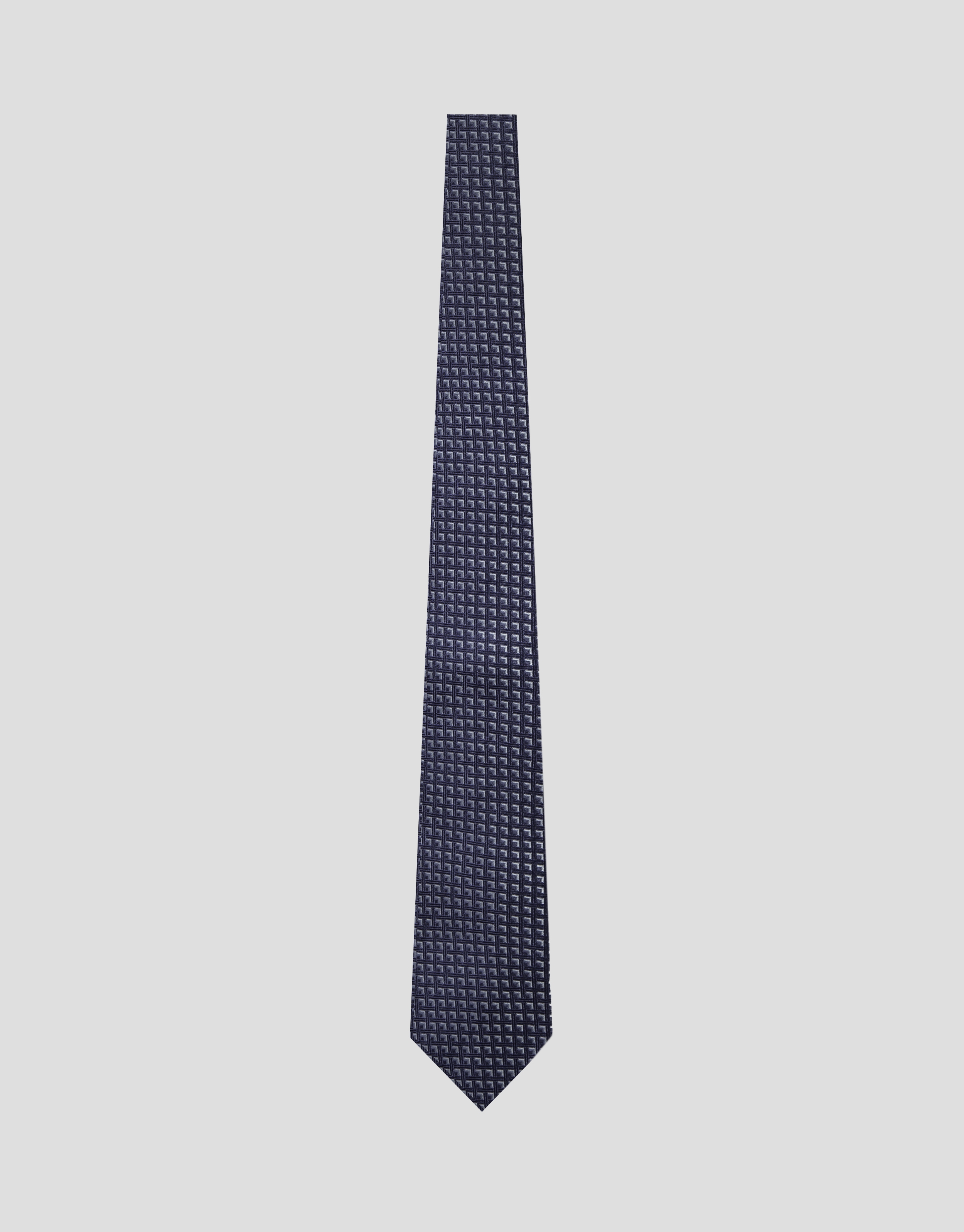 Corbata seda jacquard geom&eacute;trico tonos azules