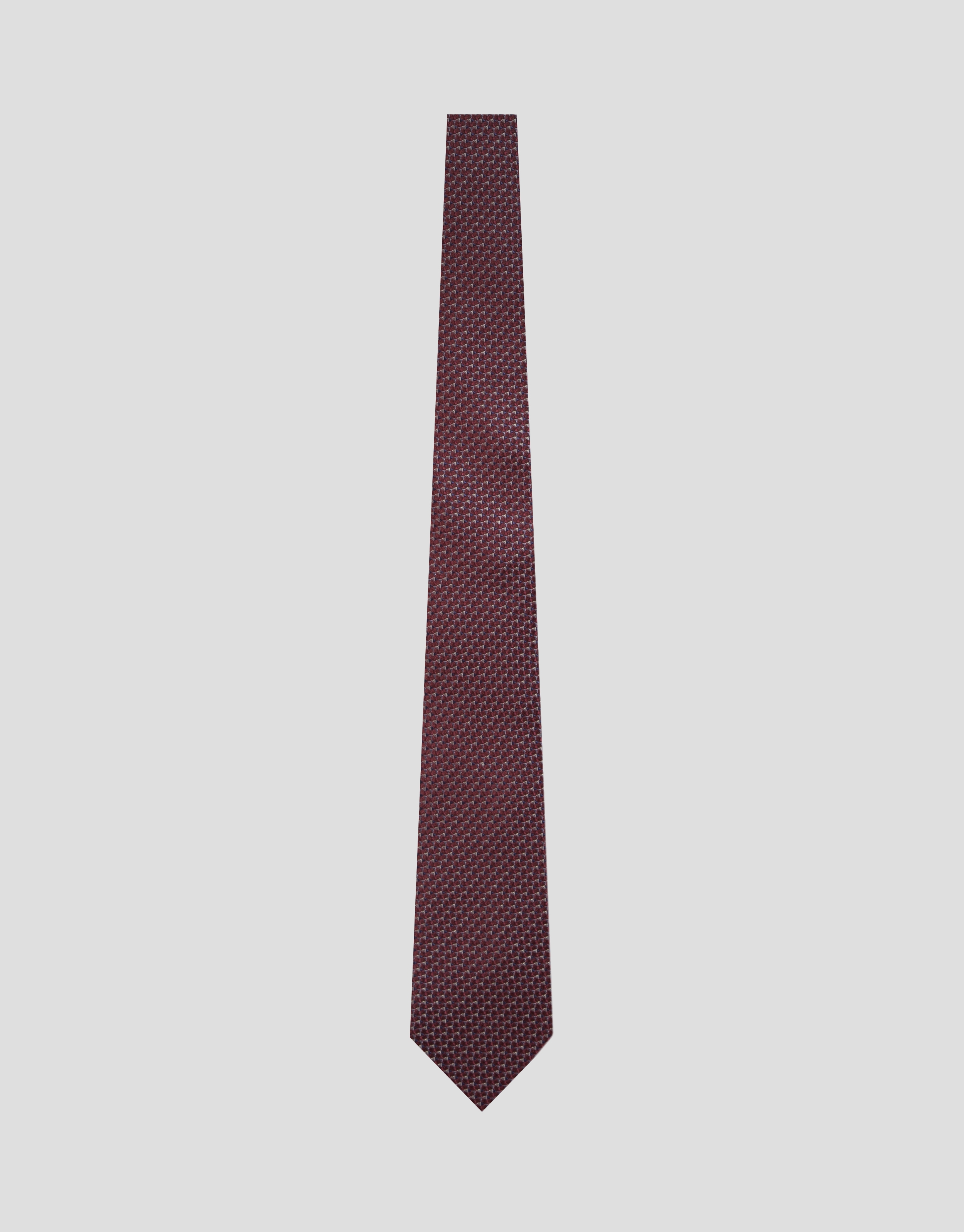 Corbata seda jacquard geom&eacute;trico rosas