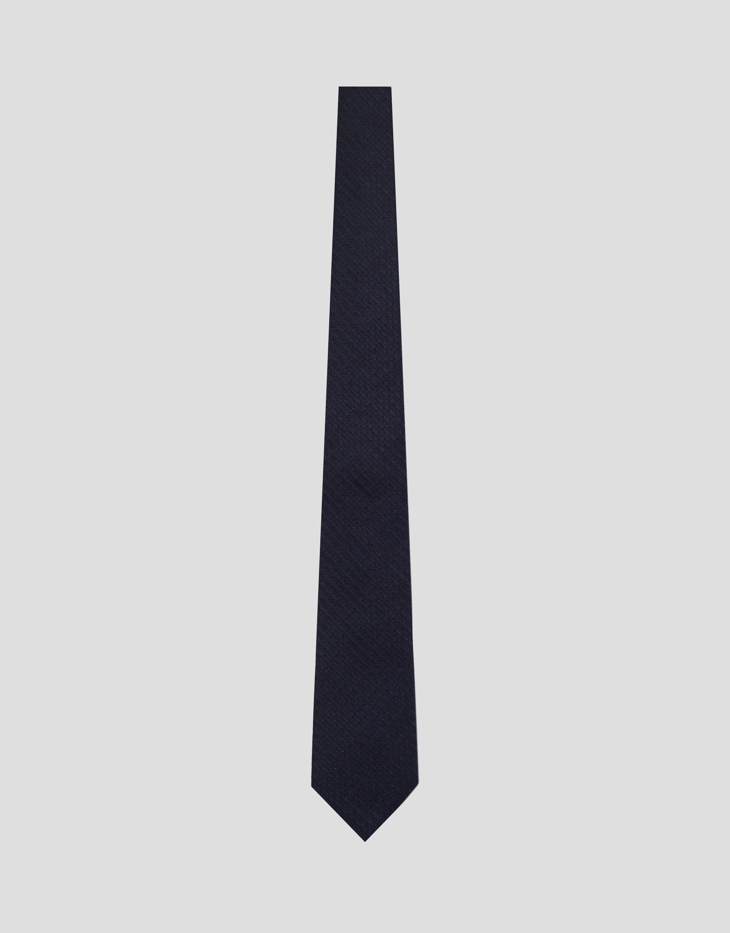 Navy silk jacquard tie