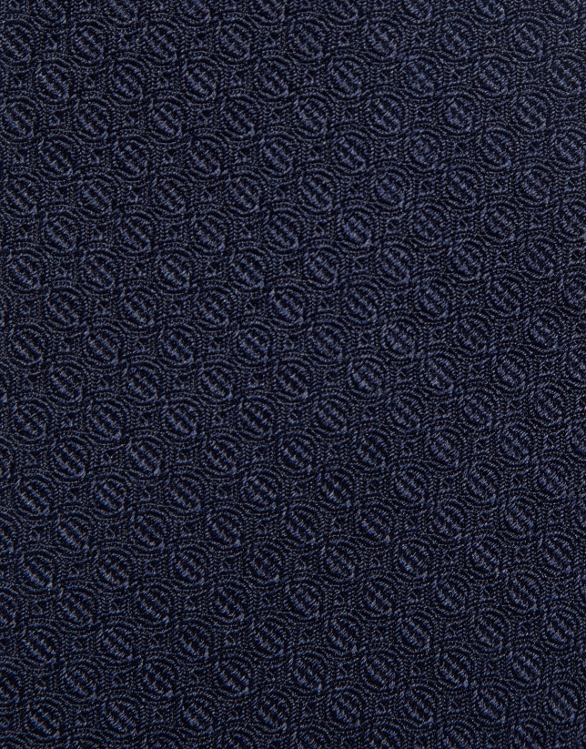 Corbata seda jacquard marino