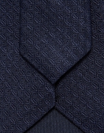Navy silk jacquard tie