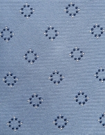Corbata seda celeste jacquard geom&eacute;trico marino