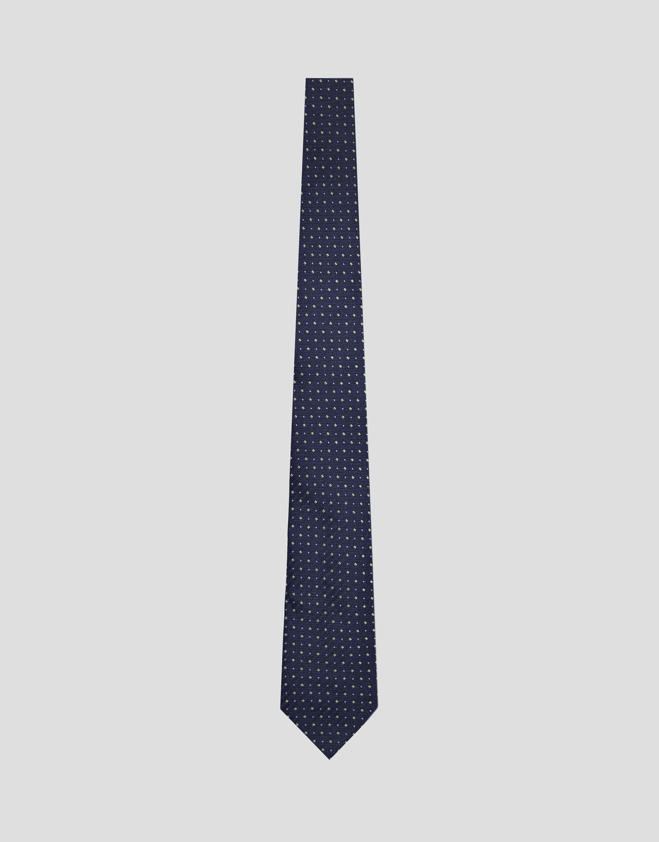 Corbata seda marino jacquard blanco