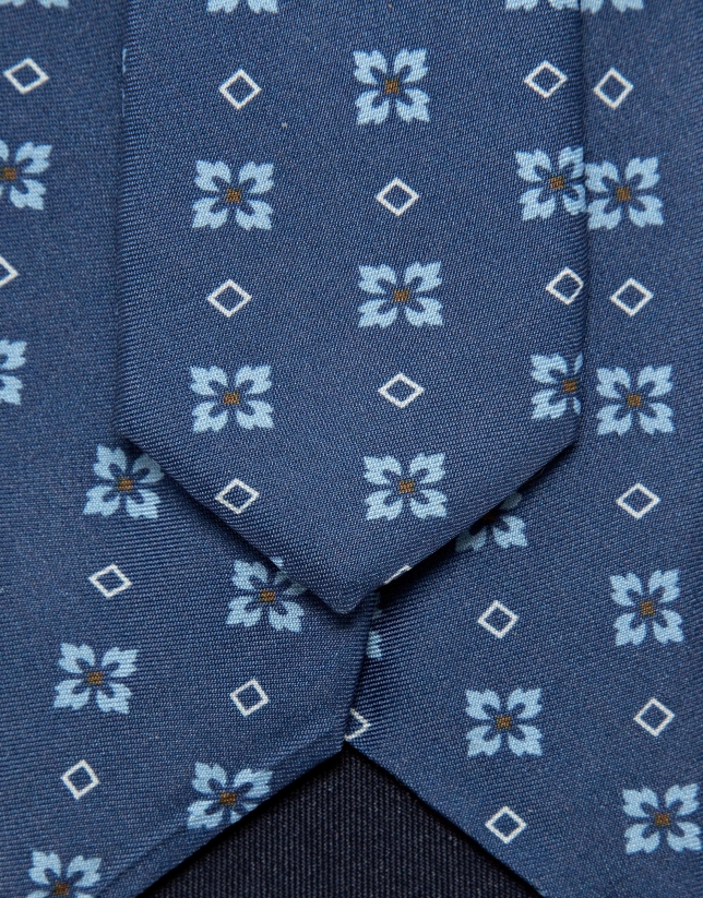 Corbata seda tonos &iacute;ndigos