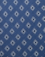 Corbata seda azul con jacquard plata