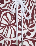 Plum and white tropical flower print swimsuit