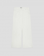 Pantal&oacute;n cuatro bolsillos jacquard de algod&oacute;n blanco