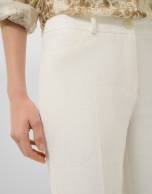 Pantal&oacute;n cuatro bolsillos jacquard de algod&oacute;n blanco