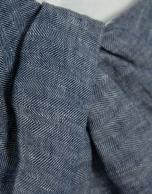 Blusa sin mangas fruncida lino azul