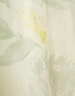 Green and ecru floral print chiffon sleeveless dress