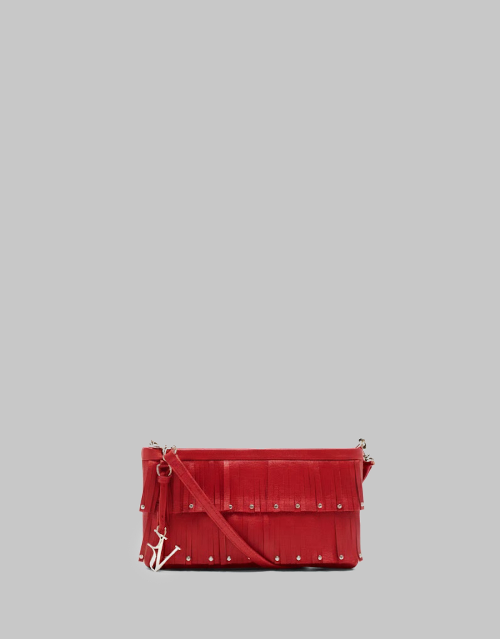 Mini Chloe bag in red leather with fringe