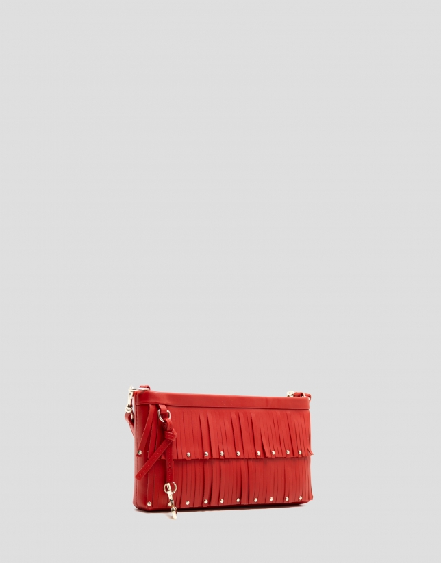 Bolso mini Chloe piel roja con flecos