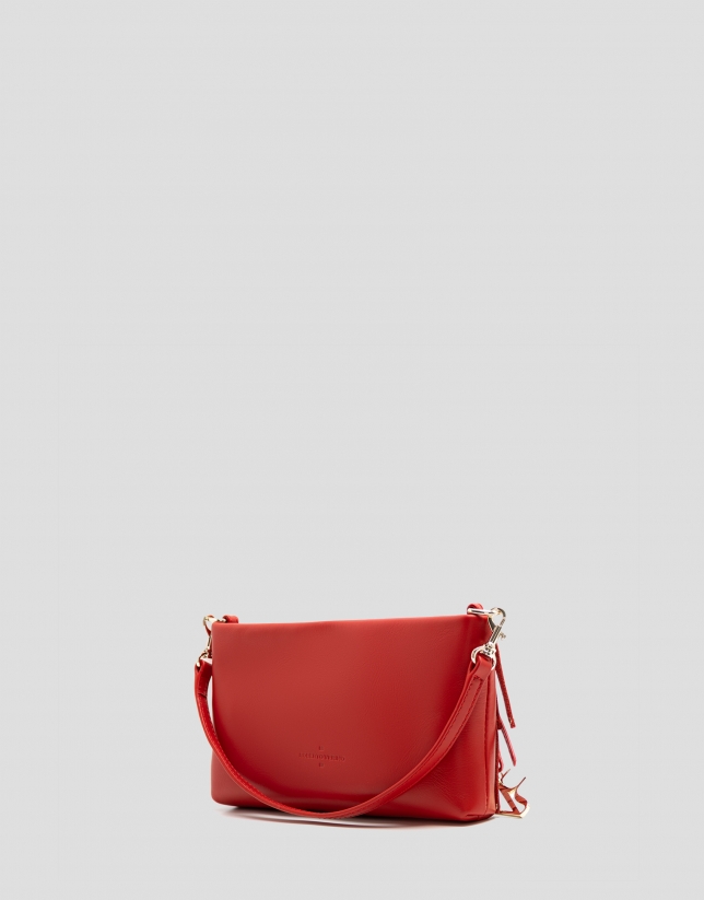 Mini Chloe bag in red leather with fringe