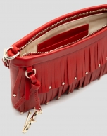 Bolso mini Chloe piel roja con flecos