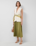 Moss green pleated skirt