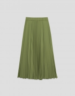 Moss green pleated skirt