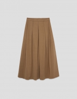Brown flowing midi skirt