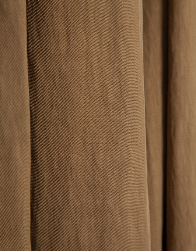 Brown flowing midi skirt