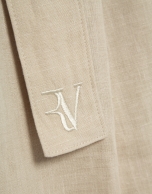 Light beige flowing trousers with belt