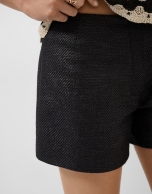 Black woven shorts