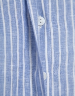 Camisa oversize lino con listas azul y blanco