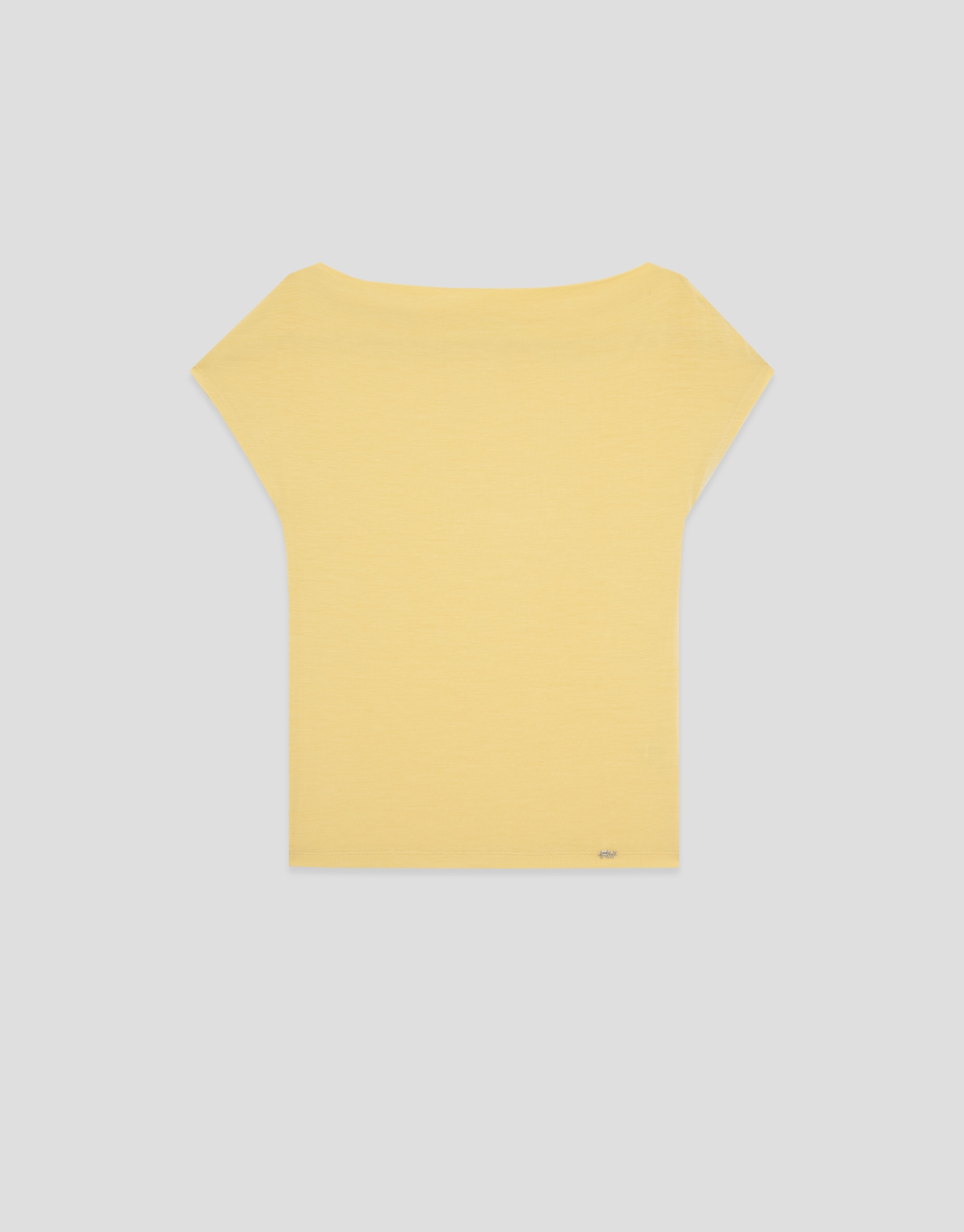 Camiseta escote drapeado amarilla