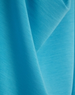 Turquoise blue draped neckline T-shirt