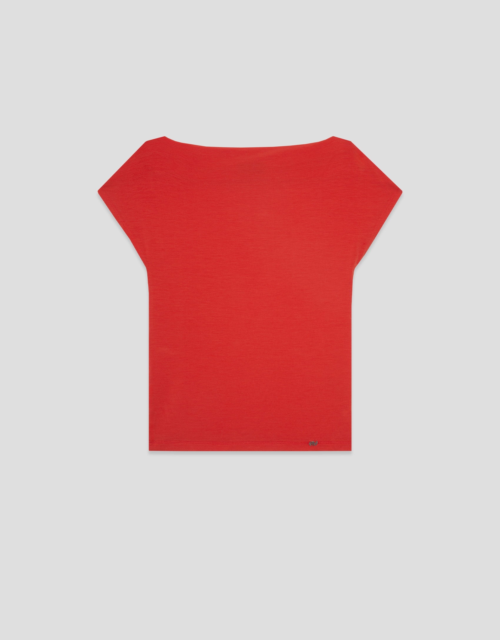 Red draped neckline T-shirt