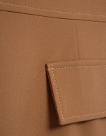 Sleeveless camel dress with V-neck