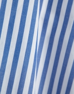 White cotton cross-strap dress with blue stripes