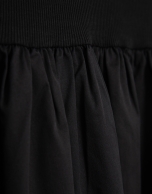 Black knit and cotton blend dress