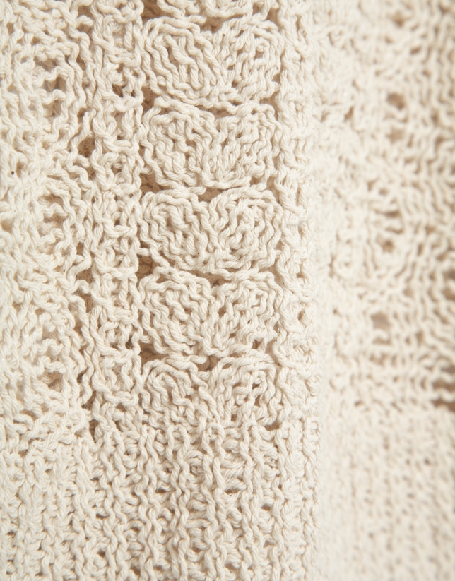 Beige vest-style top with textured knit