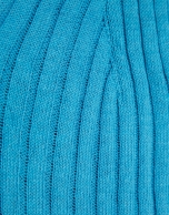 Top sisas acanalado azul