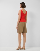 Top sisas acanalado rojo