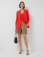 Top sisas acanalado rojo