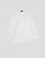Oversized white shirt with raglan sleeves