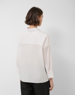 Oversized white shirt with raglan sleeves