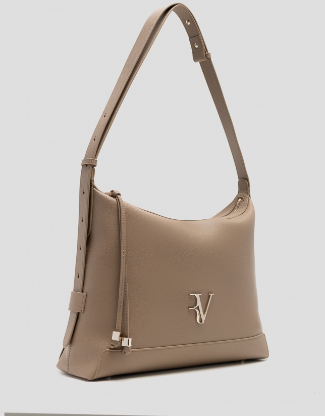 Lila camel leather hobo bag