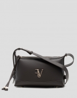 Lila shoulder bag in dark brown leather