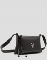 Lila shoulder bag in dark brown leather