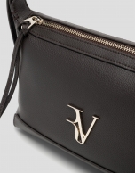 Lila shoulder bag in dark brown leather