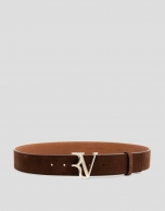 Brown split leather belt