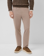 Mink brown pheasant eye chino trousers