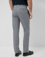 Navy blue bird's eye chino trousers