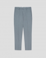 Navy blue bird's eye chino trousers