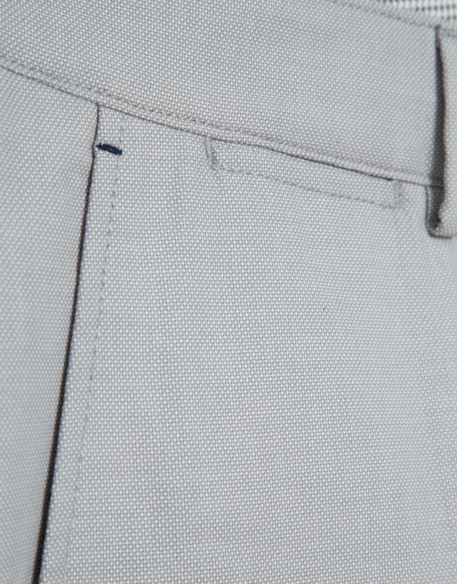 Grey bird's eye chino trousers