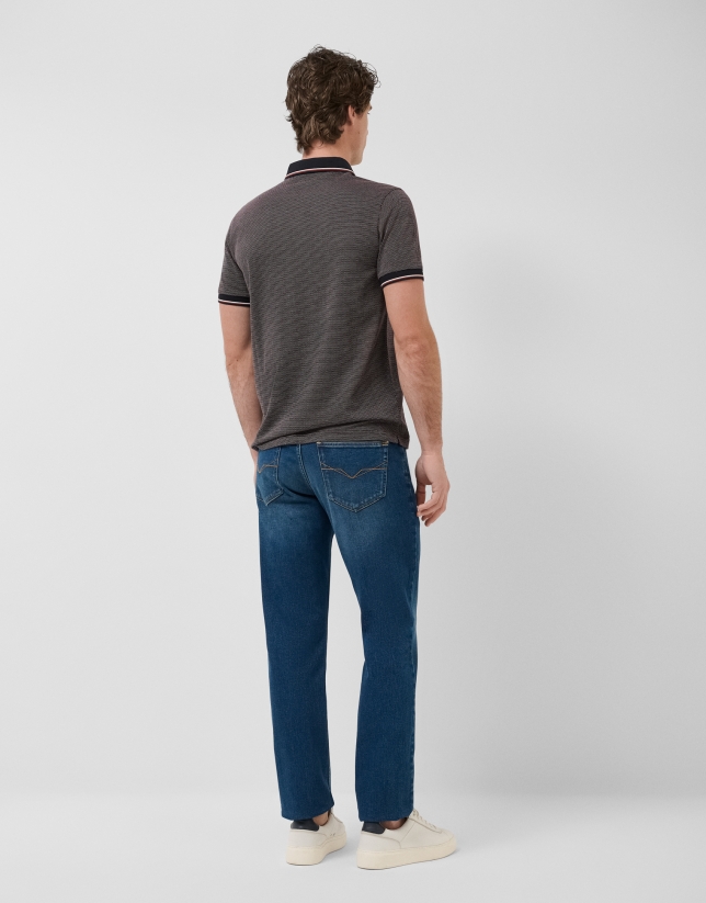 Regular fit medium blue men's denim trousers