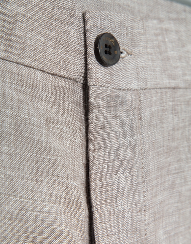Pantal&oacute;n lino gris