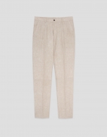 Pantal&oacute;n lino beige